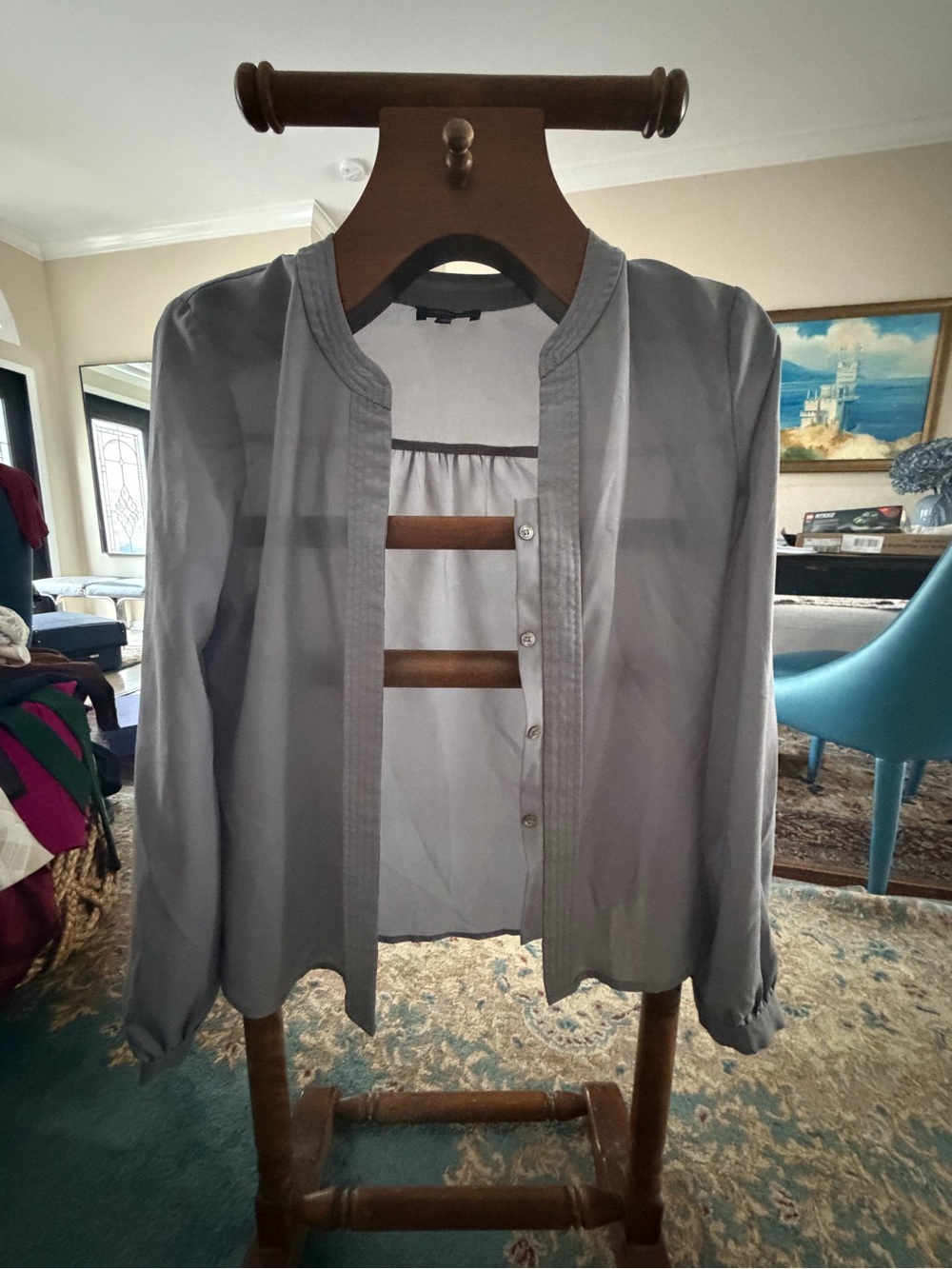 Spense Soft Light Gray Blouse